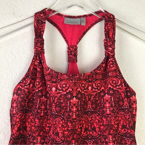 Athleta Fuse Racerback Patterned Activewear Tank Top Lightly Padded Shelf Bra XS - Picture 4 of 9